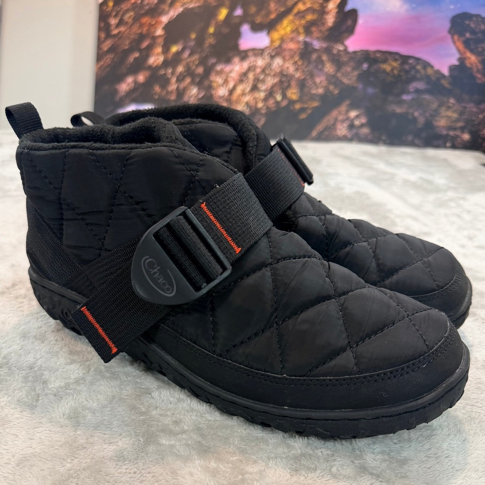 Chaco Mens Ramble Rugged Canvas Quilted Shoe Slipper Black 7.5